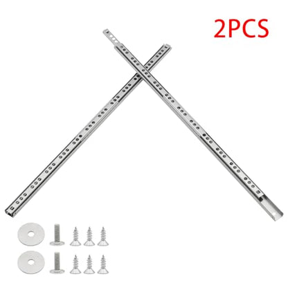 2Pcs 406mm/16 Silver Stainless Steel Drawer Slides (1 Pair) - size: 406mm/16"