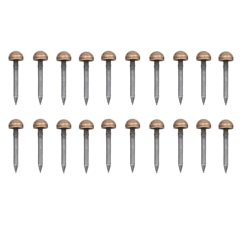 dophee 20Pcs Bronze Small Round Head Brass Upholstery Nails Tacks, 8mm - color: Antique Bronze, size: 8mm