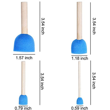 WAFJAMF 40 Pcs Round Sponges Brush Set 4 Sizes DIY Painting Tools Blue - color: Blue