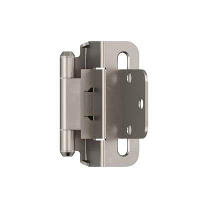 Amerock 1 Pair 3/8" Inset Satin Nickel Self-Closing Wrap Hinge - color: Satin Nickel, size: 3/8 Inch (10 mm) Inset