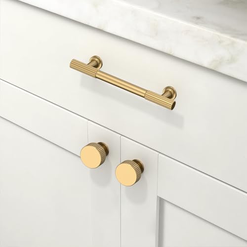 10 Pack Brushed Brass Cabinet Pulls 3.75 Inch(96mm) Kitchen Cabinet Handles Cabinet Hardware for Drawer Pulls - color: Brushed Brass, size: 3.75" Hole Center