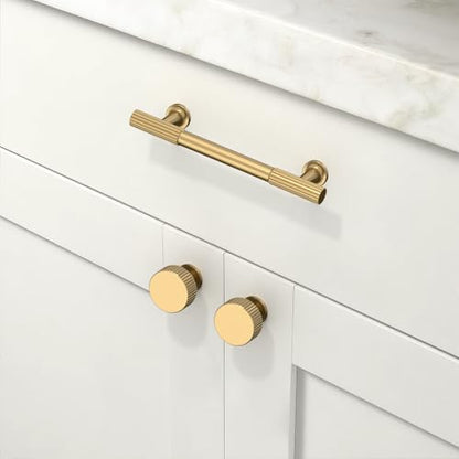 10 Pack Brushed Brass Cabinet Pulls 3.75 Inch(96mm) Kitchen Cabinet Handles Cabinet Hardware for Drawer Pulls - color: Brushed Brass, size: 3.75" Hole Center