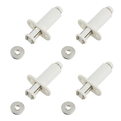4 Pcs Recessed Magnetic Touch Latch - color: White
