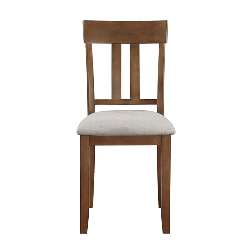 7-Piece Dining Room Set with 6 Upholstered Chairs, Cherry - color: Cherry