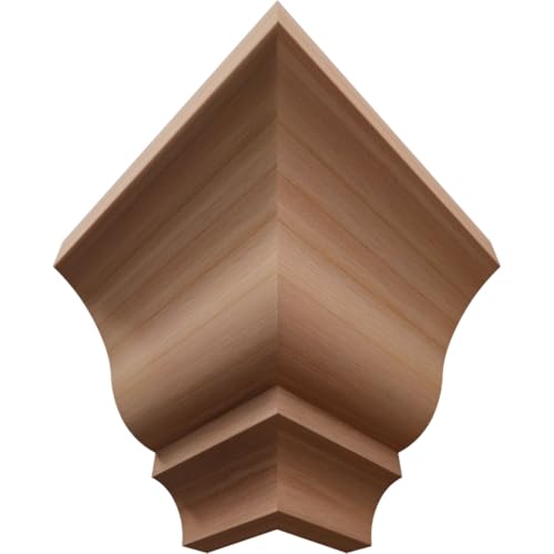 2 5/8"P x 3 3/8"H WM48 Americraft Solid Hardwood Stain Grade TrimPro Crown Moulding Outside Corner, Cherry (Matches Moulding MLDW01X04WM48CH) - color: Cherry