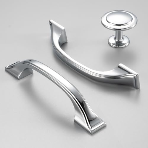 Polished Chrome Cabinet Knobs Round Kitchen Pulls 10 Pack 8222 - color: Polished Chrome, size: 1-1/4 Inches, style: 10 Pack Round Knob