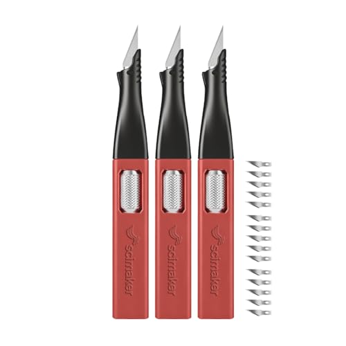 Precision Craft Knife, #11 Blade Storage, 3-Pack Red - color: Red*3pcs