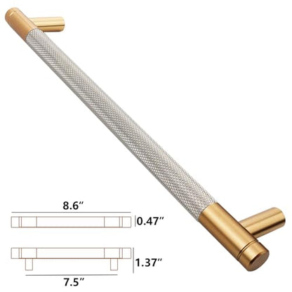 24 Pack 7 1/2 Inch 192 mm Bar Cabinet Pulls Bronze and Nickel Knurled Handles for Drawer Pulls Cupboard Aluminum Handles (Modern, Bronze and Nickel, 7 1/2 Inch) - color: Bronze and Nickel, size: 7 1/2 Inch
