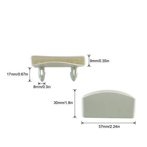 30pcs 57x8mm White Plastic Bed Slat End Caps Holders Plastic Connector Furniture Accessories for Holding Securing Wooden Slats Bed Base