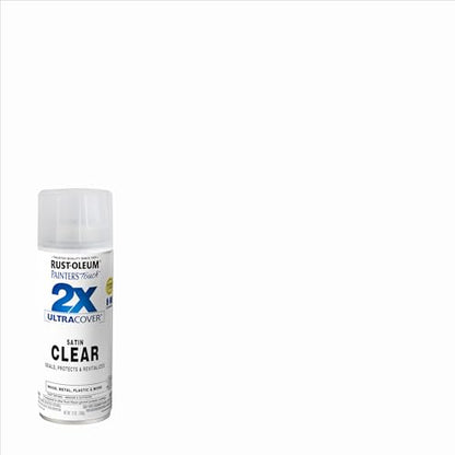 Rust-Oleum Painter's Touch 2X Ultra Cover Spray Paint, Satin Clear - color: Satin Clear, size: 12 Ounce (Pack of 1)