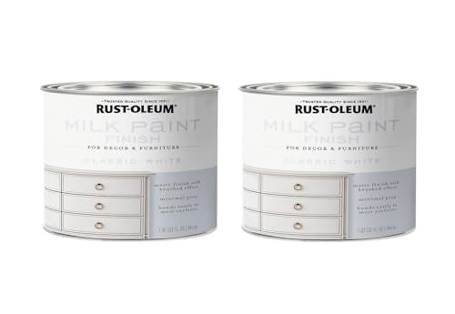 Rust-Oleum 331049-2PK Milk Paint Finish, Quart, Classic White, (Pack of 2) - color: Classic White, size: Quart (Pack of 2)