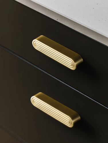 Cabinet Pulls Gold 3.75" Hole Center 5 Pack - color: Brushed Gold, size: 3-3/4"(96mm) Hole Center