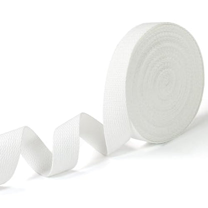 White Cotton Webbing 1in x 10Yards - color: White