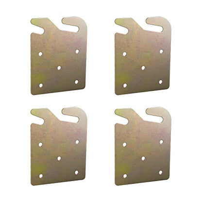 Bed Rail and Frame Hook Plates, Universal Hardware for Wooden Beds, 4pcs