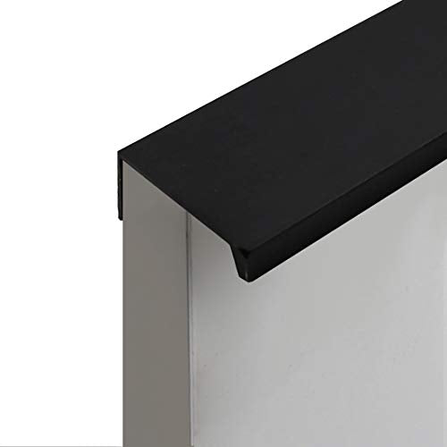 9.84 Inch Finger Pull 6Pcs, 7.56 Inch Hole Centers, Aluminum Alloy, Black - color: Black, size: 250mm/9.84", style: Straight Edge