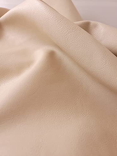 Vegan Faux Leather Synthetic Pleather 0.9 mm Madison 1/2 Yard 18-20 inch Wide x 54 inch Length Soft Smooth Upholstery Half Yard (18" x 54") (Flesh) - color: Light Tan