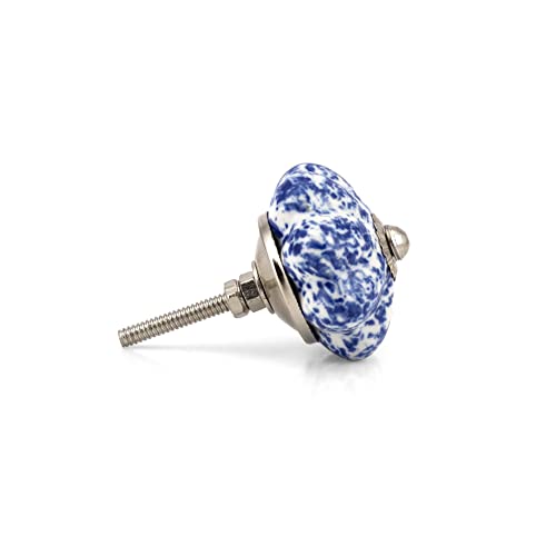 Craft Trade Ceramic Cabinet Knobs & Drawer Knobs – Kitchen Cabinet Hardware, Cupboard Handles, Dresser & Furniture Knobs – Decorative Handmade Pulls (Blue, Set of 25) - color: Blue, style: 25