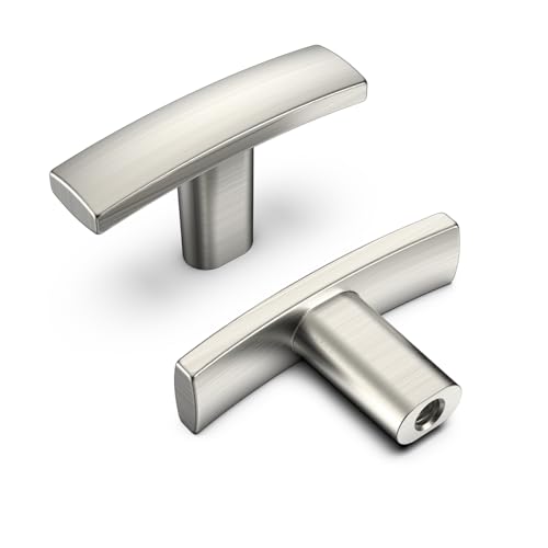 homdiy 20 Pack Brushed Nickel Cabinet Knobs, Solid Zinc Alloy, Single Hole - color: Brushed Satin Nickel, size: Single Hole