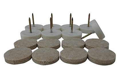 Shepherd Hardware 9955 1-1/8-Inch Nail On Furniture Glides with Felt Pads, Beige, 8-Pack