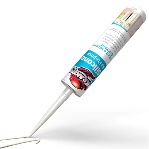Kraken Bond RTV Silicone Sealant White (1 x 10.1 fl.oz.)%100 Waterproof Silicone Caulk Kitchen and Bathroom, All Purpose, Window Caulking Sealant Outdoor, RV, 1 Pack - color: White, size: 1 Pack