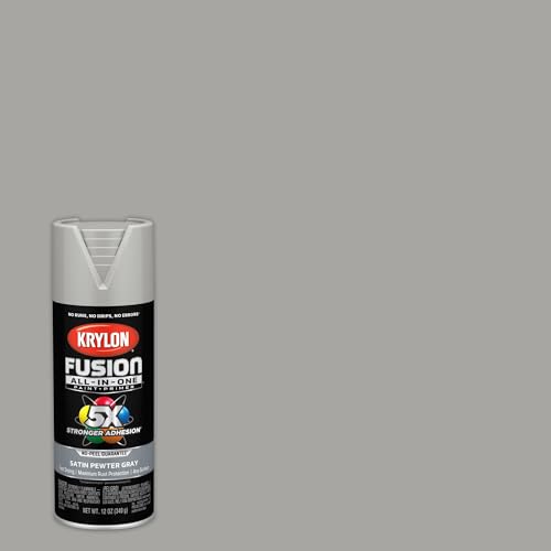 Krylon Fusion All-In-One Satin Spray Paint & Primer, Pewter Gray - 1 Each - color: Pewter Gray, size: 1 Count (Pack of 1), style: Satin
