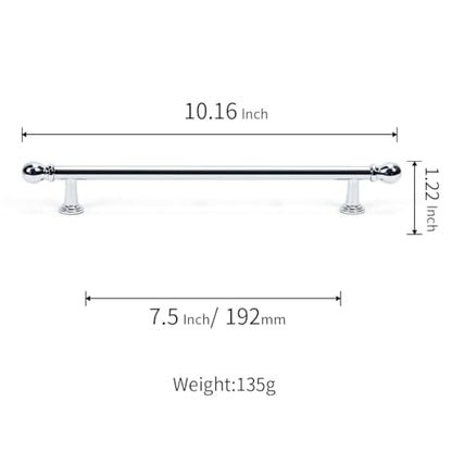 YAGU 6 Pack Polished Chrome Kitchen Cabinet Handles 7-1/2 Inch(192mm) Hole Center Solid Bright Nickel Dresser Drawer Pulls Furniture Hardware for Cupboard Wardrobe Closet Vanity - color: Polished Chrome, size: 6 Pack, style: 7.5''/192MM Hole Center