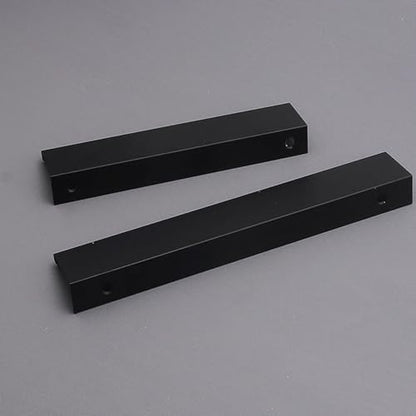10 Pack Cabinet Handle Hidden Black Drawer Edge Pulls, Modern Style Dressing Table Wardrobe Kitchen Wall Cabinet Finger Edge Handle (Black, Length 9.8"/Hole Distance 7.6") - size: Length 9.8"/Hole Distance 7.6"