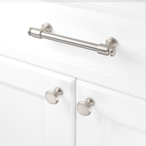 KOOFIZO 10 Pack 5 in Brushed Nickel Cabinet Pull, Drawer Handles P11 - color: Brushed Nickel, size: 5" CC