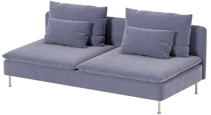 Heavy Velvet SODERHAMN Sofa Cover Compatible with IKEA Section Slipcover - color: Velvet Light Blue, size: Sofa Section