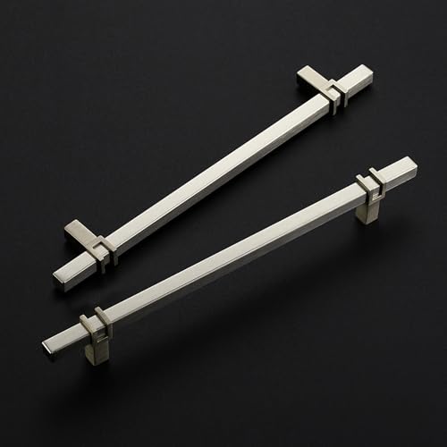 HOME EDIT 25 Pack 7-1/2 inch Brushed Nickel Cabinet Handles, Kitchen Cabinet Handles Drawer Pulls Zinc Alloy Square Bar Kitchen Pulls - color: Brushed Nickel, size: 7-1/2 Inch Hole Center