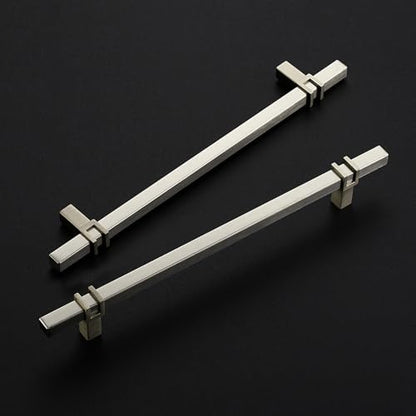 HOME EDIT 25 Pack 7-1/2 inch Brushed Nickel Cabinet Handles, Kitchen Cabinet Handles Drawer Pulls Zinc Alloy Square Bar Kitchen Pulls - color: Brushed Nickel, size: 7-1/2 Inch Hole Center