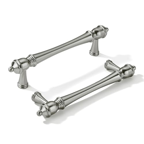 khtumeware 10 Pack 3-1/2 inch(89mm) Hole Center Brushed Nickel Cabinet Pulls Heavy-Duty Solid Satin Nickel Cabinet Hardware Drawer Pulls Hardware Suitable for Kitchens bathrooms - color: Brushed Nickel, size: 3-1/2inch(89mm) hole center