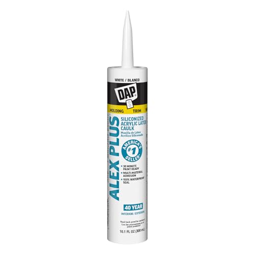 DAP INC 18152 10.1 fl oz White Alex Plus Acrylic Latex Caulk with Silicone - size: 10.1 Oz