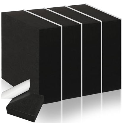 4 Pcs 3" Thick Foam Padding Sheet with Adhesive Backing Closed Cell - color: Black, size: 3 Inch Thick, 6 x 6 Inches
