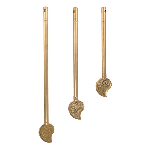 Fdit 3PCS Chinese Leaf Bolt Locking Pin, Cabinet Key Leaf Shaped Retro Cabinet Locking Pin Brass for Home Furniture
