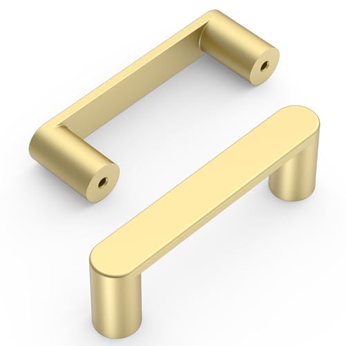 Amerdeco 10 Pack ZH0005MGP Brushed Gold Cabinet Pulls 3" - color: Brushed Gold, size: 3" hole center