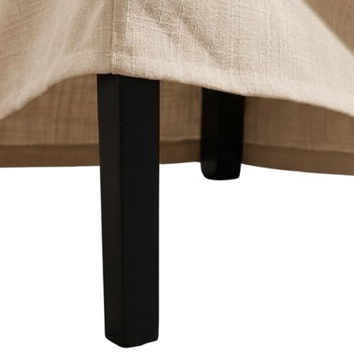 Arm Dining Chair Fabric Long Skirt Slipcovered High Back Upholstered Dinner - color: Beige, size: 2 PCS