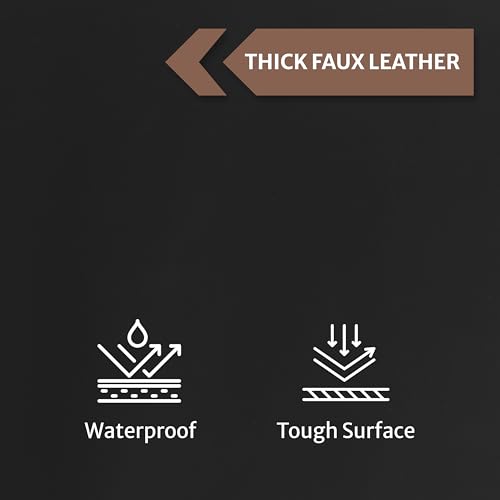 Shkira 12''X24'' Faux Leather Fabric Sheet for Crafts - Black 1.6-1.8 MM Thick - Thick Durable Synthetic Upholstery Fake Leather Vinyl Sheet for Arts and Crafts
