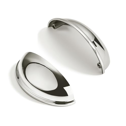 10 Pack 3-1/2" Drawer Pulls Polished Nickel Cabinet Cup Pulls Kitchen Hardware Cabinet Handles Drawer Handles Knobs 3.5 inch Hole Center - color: Polished Nickel, size: 3-1/2"(89mm) Hole Center