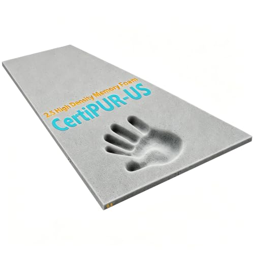 High Density Upholstery Foam Padding Thick 1/2"X24"X74" Gel Memory Foam - color: Grey, size: 24*72*0.5 IN