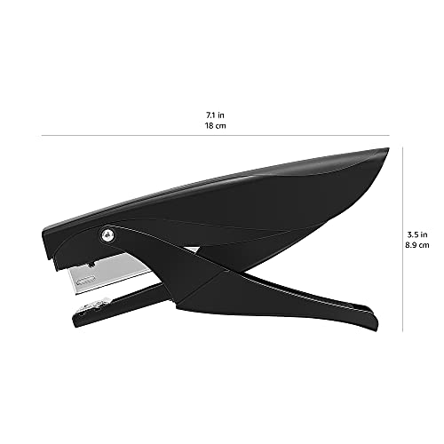 Amazon Basics Effortless Handheld Plier Stapler, 25 Sheet Capacity, Heavy Duty, Black - size: 1-Pack