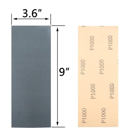 30Pcs 9 x 3.6 Inchs 1000 Grit Wet and Dry Handmade Universal Sanding Sheets, Suitable for Woodworking Furniture/Automobiles/Metal/Lacquer Polishing Sandpaper - style: 1000 Grit