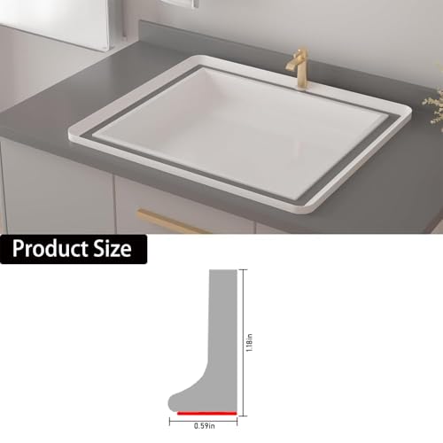 Shower Threshold Water Dam Barrier, Self Adhesive Silicone Waterproof Barrier Bathroom and Kitchen Shower Water Guard for Dry and Wet Separation Caulk Seal Strip Edge Trim (39Inch, Gray) - color: Gray, size: 39Inch