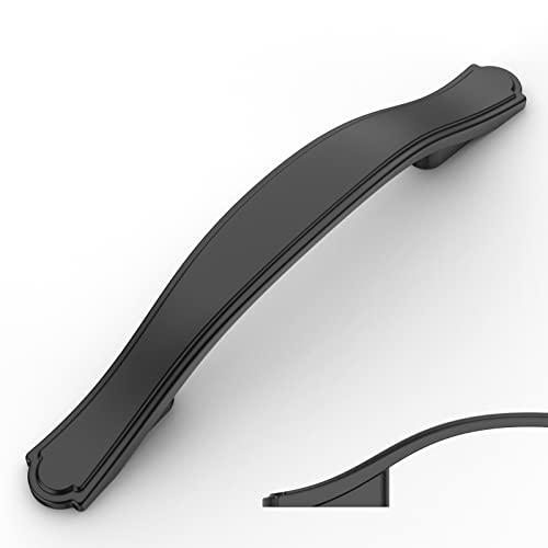 Asidrama 10 Pack 3 Inch(76mm) Matte Black Kitchen Cabinet Handles Cabinet Pulls Kitchen Cabinet Hardware for Cupboard Drawer Pulls - color: Matte Black, size: 3" Hole Center, style: Curved-10 Pack