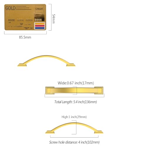 Amerdeco 4 in Brushed Modern Brass Solid Cabinet Pulls，10 Pack - color: Brushed Modern Brass, size: 4" hole center