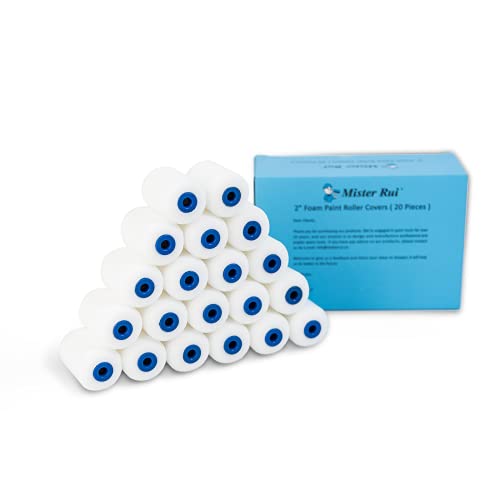 2 Inch Foam Paint Roller Covers*20 pcs and Paint Roller Set(Paint Tray, Roller Frame, Roller Covers)