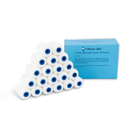 Mister Rui Foam Paint Roller, Mini Paint Roller 2 Inch Sponge Paint Roller Refills, Pack of 20, Small High Density Foam Paint Roller Refills Can be Used with Oil and Water Based Paints - size: 2 Inch,20 Pack
