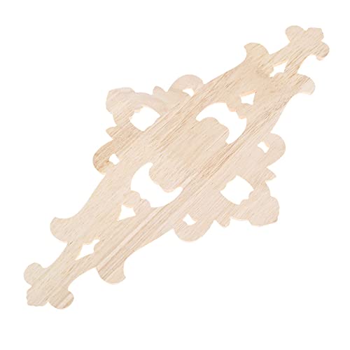 1Pc Wood Carved Appliques Central Wooden Carving Onlays Furniture Decals - size: 1-Pack, 10.63 x 5.51 inches