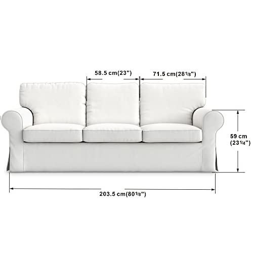 MASTERS OF COVERS Ektorp 3 Seater Sofa Cover Replacment Slipcover-Teal Blue - color: Three Seat Cover-teal Blue