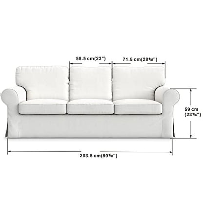 MASTERS OF COVERS Ektorp 3 Seater Sofa Cover Replacment Slipcover-Green - color: Three Seat Cover-green